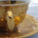 gold tea cup